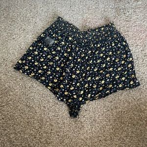 Black flowy sleep shorts